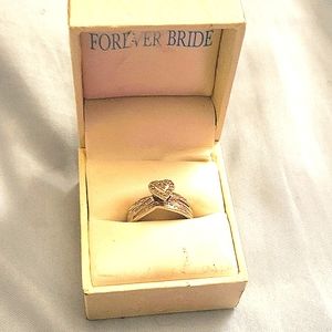 Heart wedding rings set.